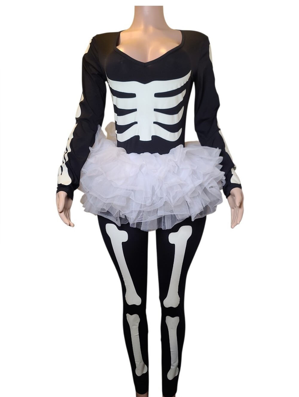 Skeleton Halloween Jumpsuit Leg Avenue Tutu Set M/LG